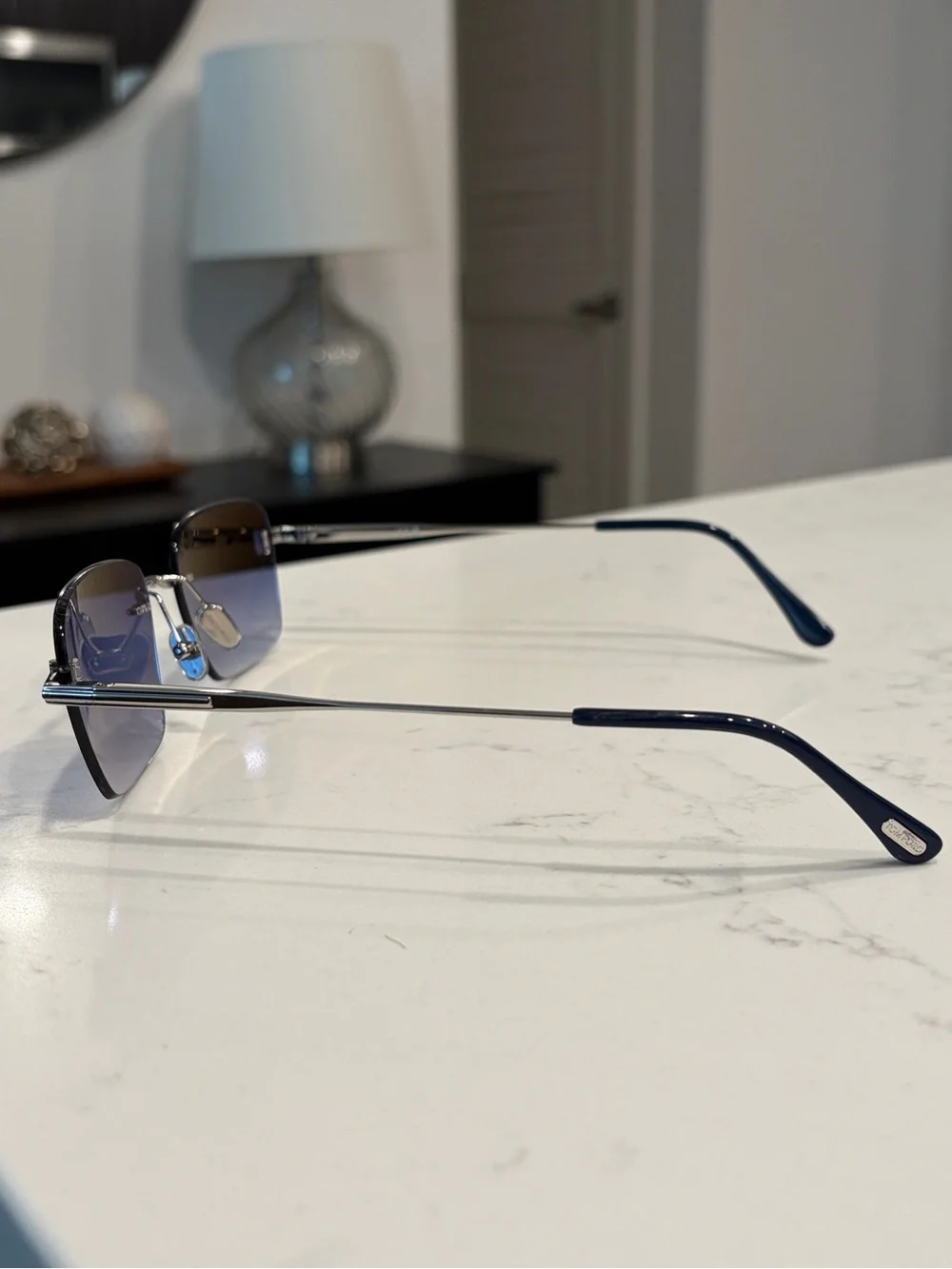 Tom Ford Jake Silver Rimless Sunglasses